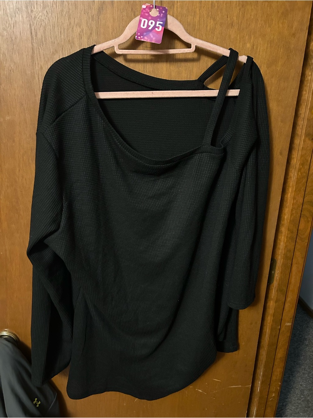 Women’s Black Off-Shoulder Long Sleeve Top
